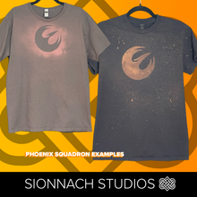 Load image into Gallery viewer, Hand-Dyed Space Wars Logo T-Shirts