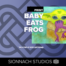 Load image into Gallery viewer, Baby Eats Frog Watercolor Print