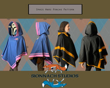 Load image into Gallery viewer, Space Wars Poncho Pattern inspired by Star Wars