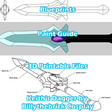 Load image into Gallery viewer, Voltron Inspired Prop Keith Galra Dagger for Cosplay - STL Files for 3D Printing