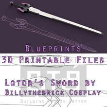Load image into Gallery viewer, Voltron Inspired Prop Lotor Sword for Cosplay - STL Files for 3D Printing