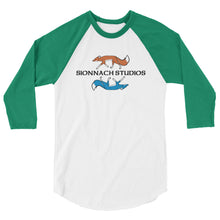 Load image into Gallery viewer, Sionnach Studios Logo 3/4 sleeve raglan shirt
