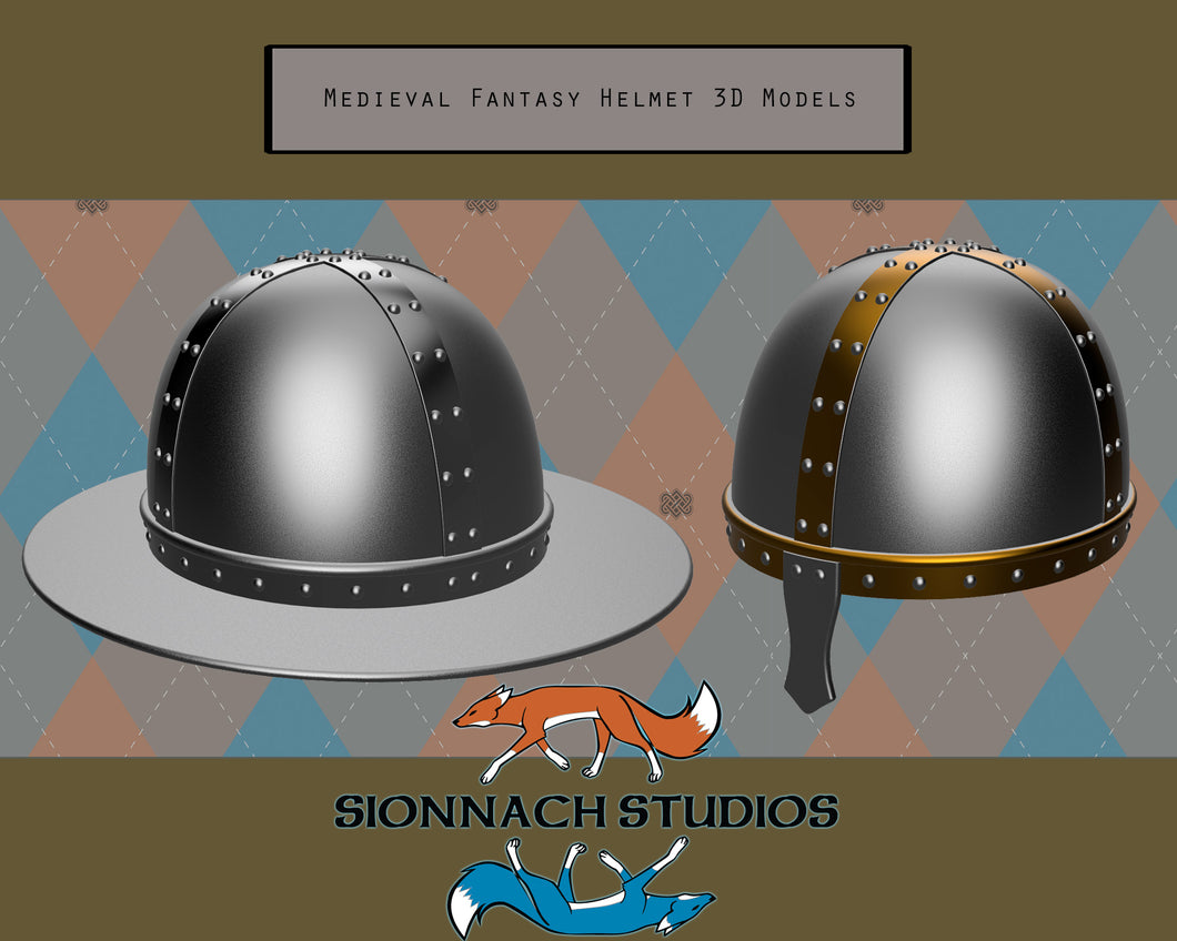 Medieval Fantasy Helmets - STL Files for 3D Printing