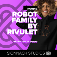 Robot Family Unisex Hoodie - Design by Rivulet