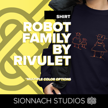Load image into Gallery viewer, Robot Family Long Sleeve Shirt - Design by Rivulet
