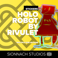 Holographic Robot Sticker- Design by Rivulet
