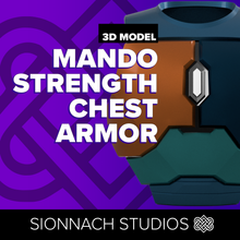 Load image into Gallery viewer, Space Wars Mandalorian Strength Chest Armor - STL Files for 3D Printing
