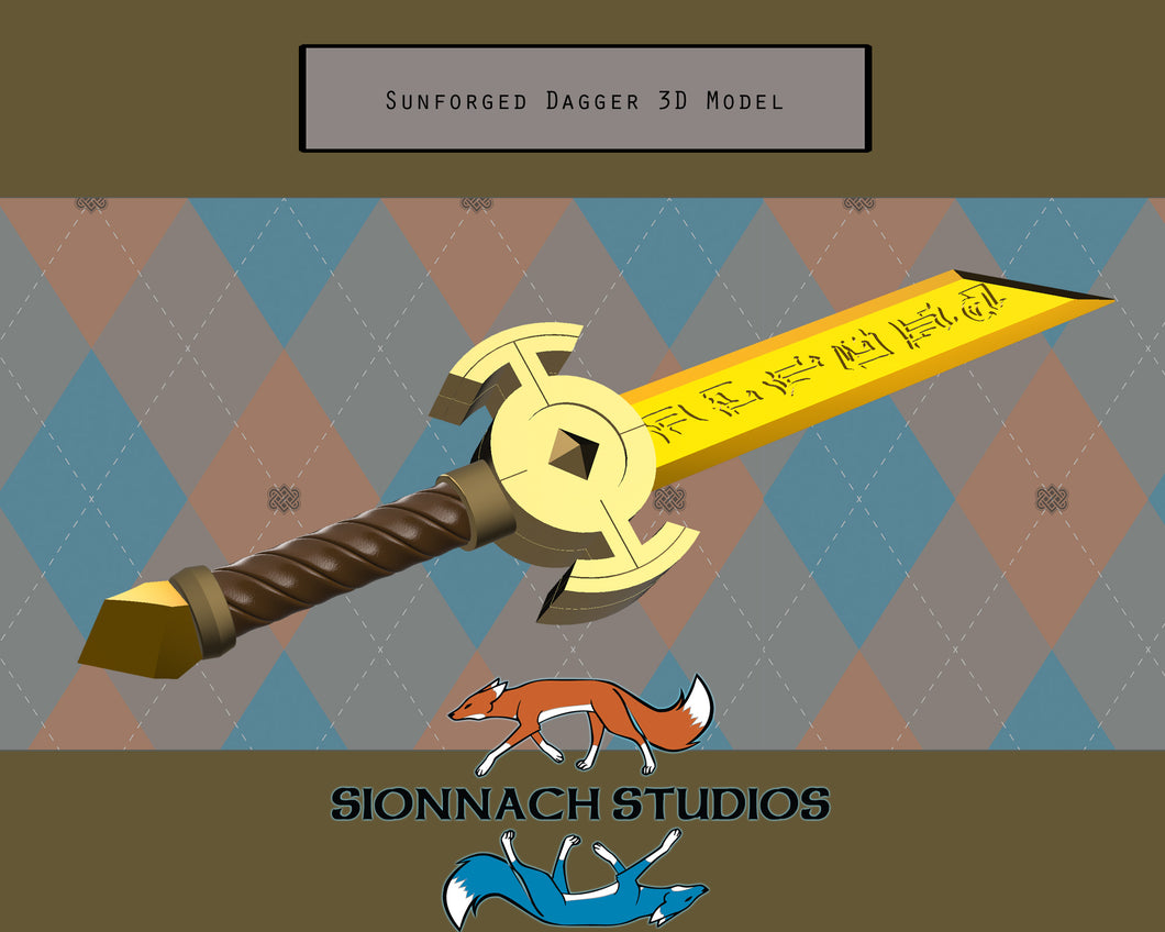 The Dragon Prince Inspired Sunforged Dagger - STL Files for 3D Printing