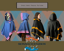 Load image into Gallery viewer, Space Wars Poncho Pattern inspired by Star Wars
