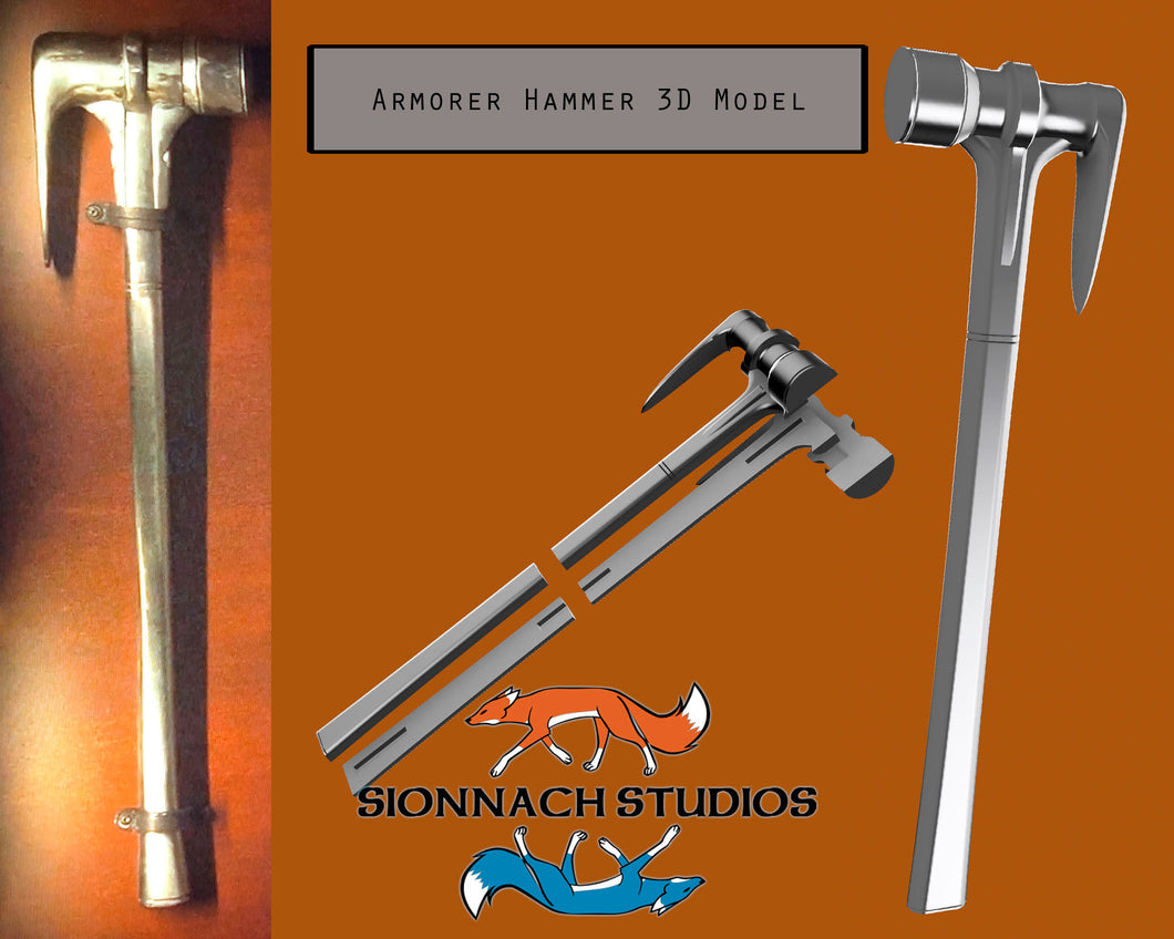 Hammer inspired by The Armorer Blacksmith (from The Mandalorian) Prop Replica STL Files for 3D Printing
