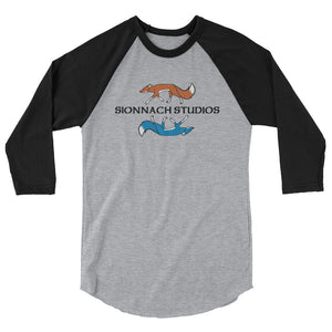 Sionnach Studios Logo 3/4 sleeve raglan shirt